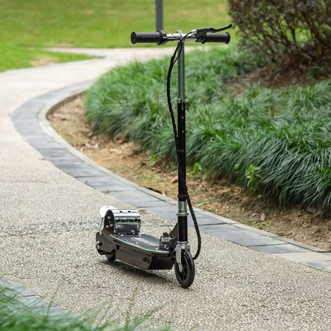 Trottinette électrique pliable HOMCOM 120W pour enfants de 7 à 12 ans, guidon et hauteur de selle réglables, vitesse maximale de 10 km/h, noire