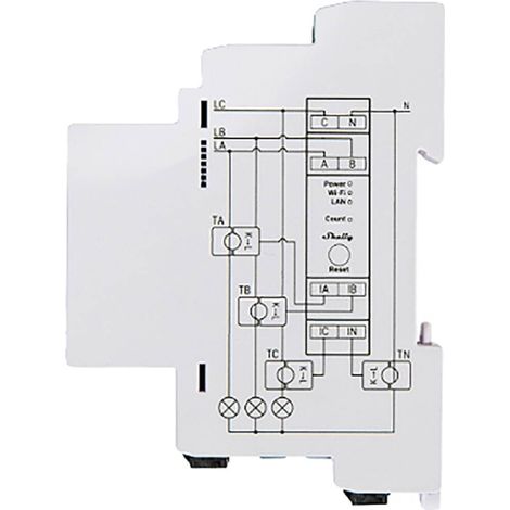 Compteur d'énergie triphasé 3X 120A – Wi-Fi, Bluetooth, MODBUS – Sur rail DIN – ALLSHELLYPRO3EM — photo 6
