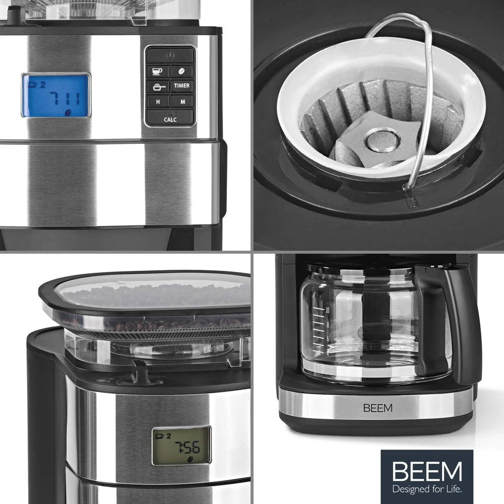 2026 BEEM FRESH-AROMA-PERFECT II Filterkaffeemaschine mit Mahlwerk - Thermo | Edelstahl | Thermokanne | 24h-Timer | 1000 W |