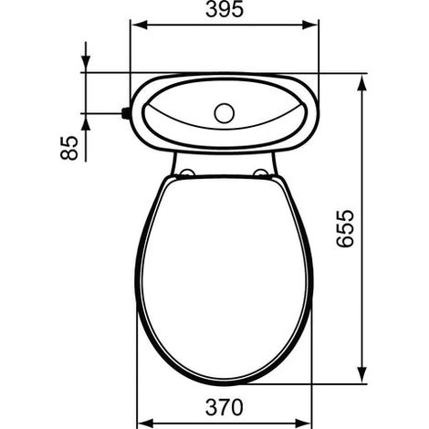 Porcher – Pack WC Noe sans bride – Cuvette en porcelaine vitrifiée – Sortie horizontale – Réservoir à alimentation latérale – Mécanisme de chasse 3/6L — photo 4
