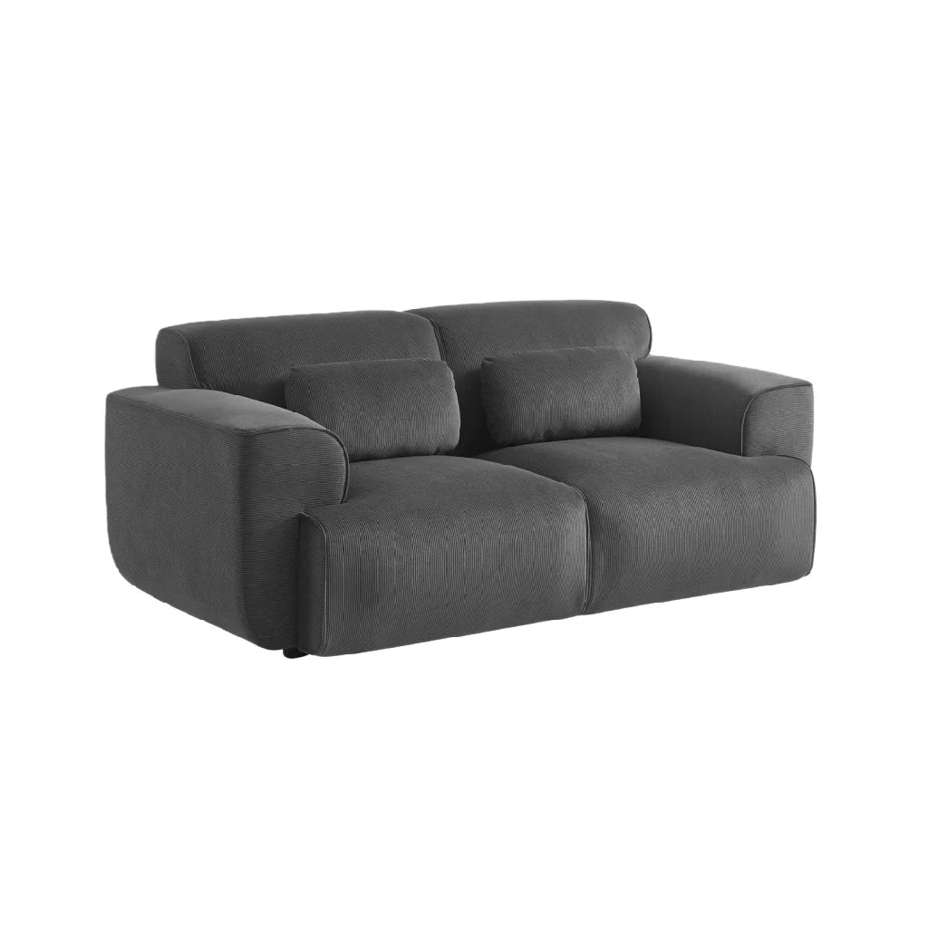 2026 Canapé 2 places en velours côtelé gris anthracite – style moderne et confortable