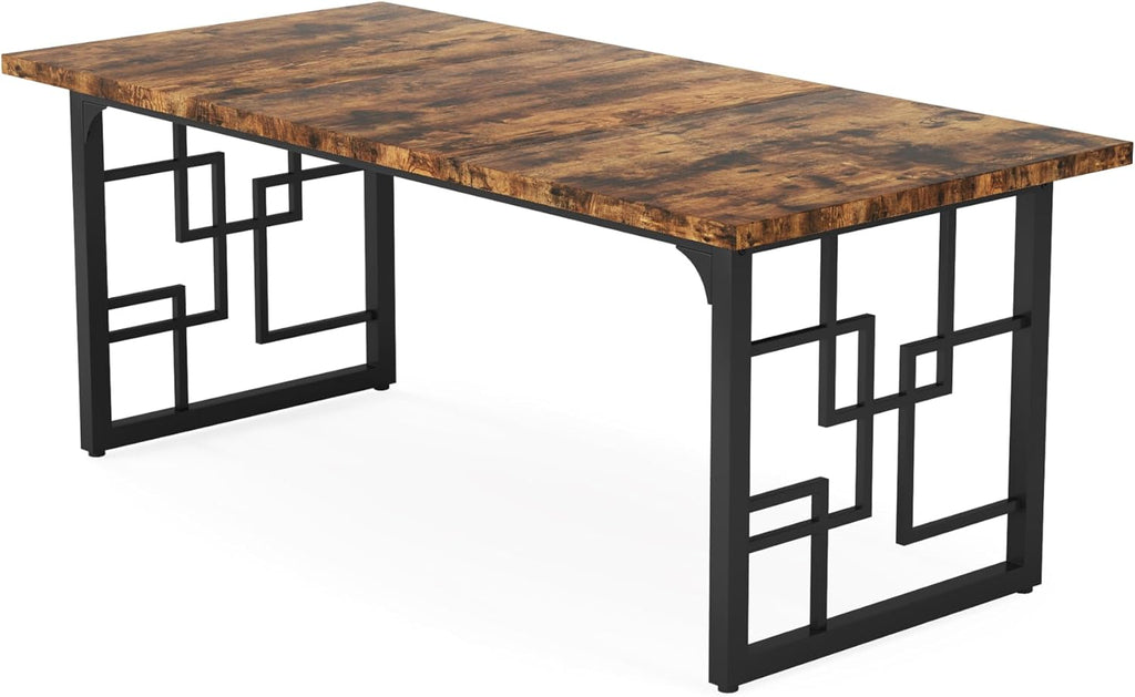 Tribesigns Bureau d'ordinateur de style design industriel, Bureau d’étude à structure métallique