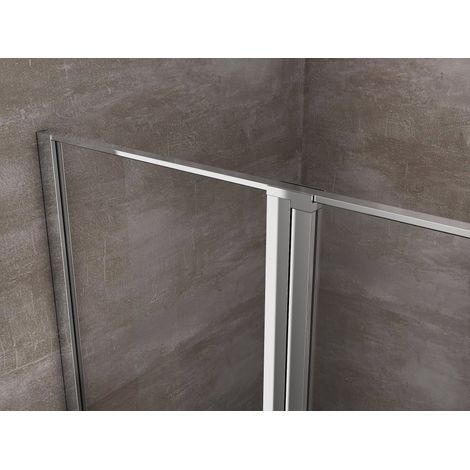 Giorgy – Porte de douche 6 mm avec petit mur et porte à battant – Verre trempé Easyclean – Largeur 117-120 cm – Installation en niche — photo 3