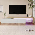 Meuble tv, Meuble tele, Meuble TV Moderne – Meuble Télé Élégant avec Design en Bois, Finition Blanc Brillant, Étagères en Verre et LED, Espace de Rangement Pratique — photo 1