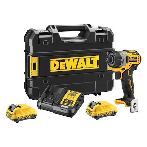 Dewalt – Visseuse sans fil 12V – 2 batteries 2.0Ah – Chargeur rapide – Moteur sans balais – Couple 8Nm pour vissage précis