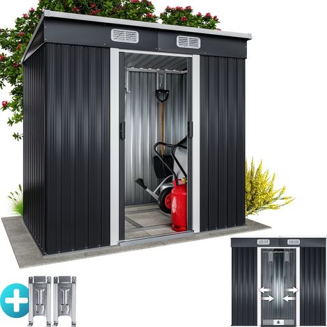 Abri de jardin métal 3,4m³ Cabane de jardin Rangement vélos outils Anthracite — photo 1