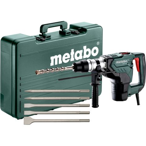 Metabo – Marteau burineur 1100W – Énergie de frappe 7.1J – SDS-max – Pour béton armé – Coffret avec 5 burins