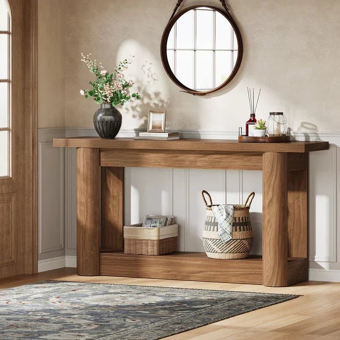 Tribesigns Table console de 160 cm, Table de canapé de ferme à 2 niveaux pour l'entrée