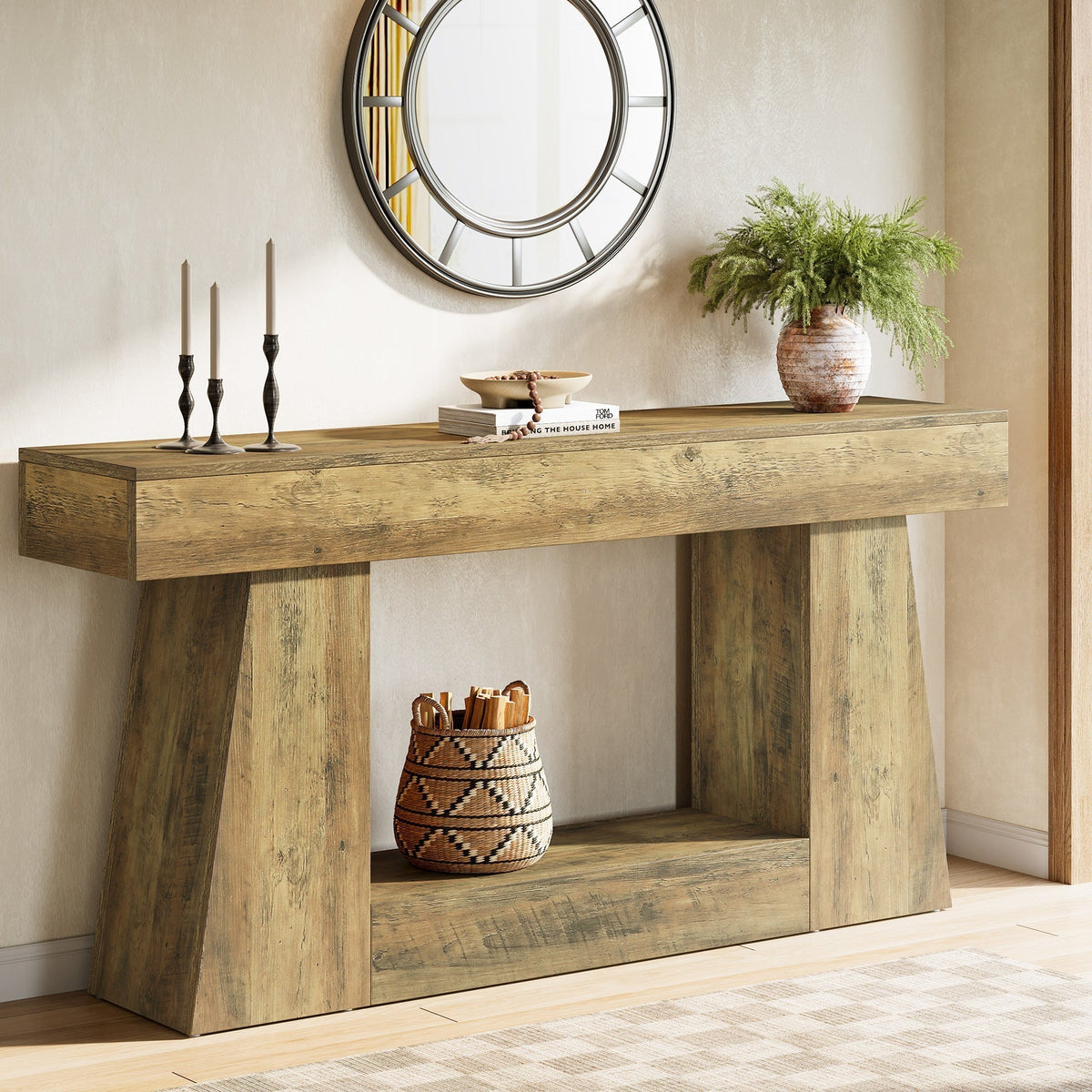 Tribesigns Console de 160 cm, Table d'appoint en bois Table de salon