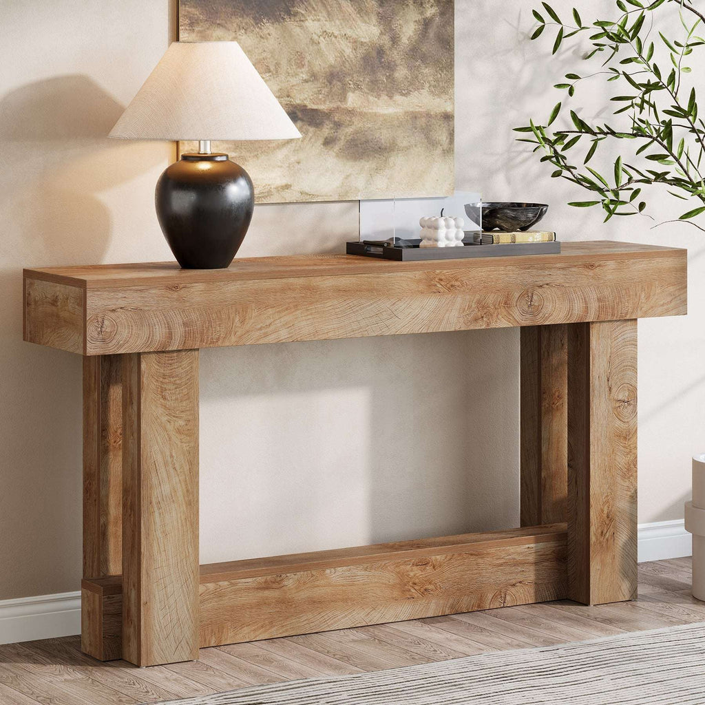 Tribesigns Table console en bois de 160 cm, Table d'entrée de ferme à 2 niveaux