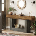 Tribesigns Table console en bois de 160 cm, Table de canapé de ferme à 2 niveaux Table d'entrée