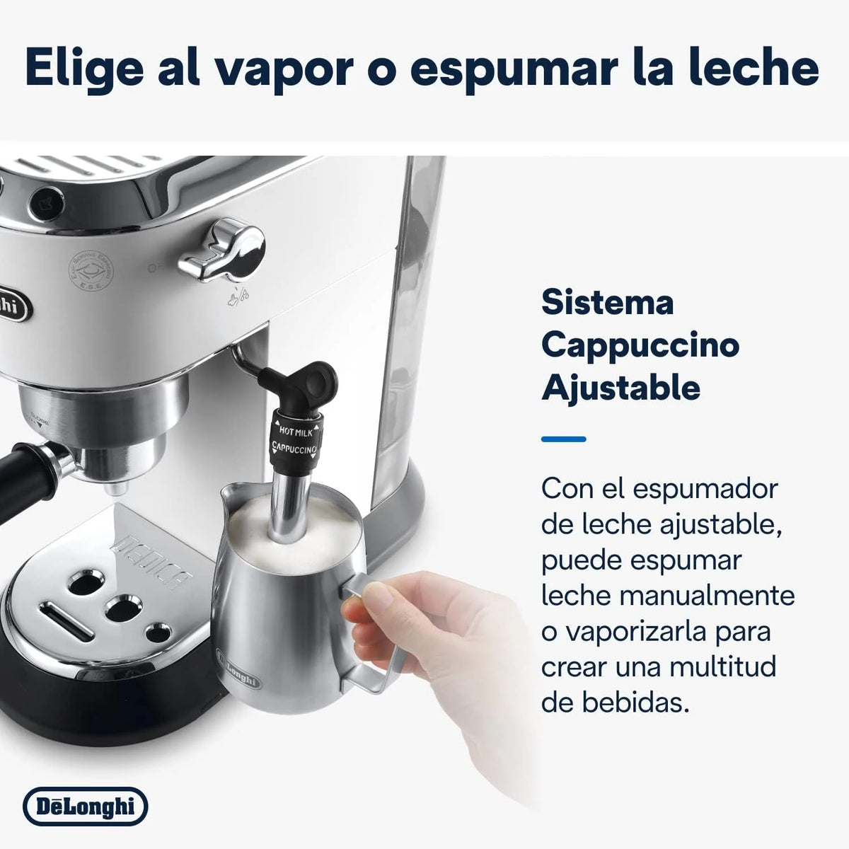 2026 De'Longhi Dedica – Cafetière à pompe en acier inoxydable pour café moulu ou individuel, expresso et cappuccino, réservoi