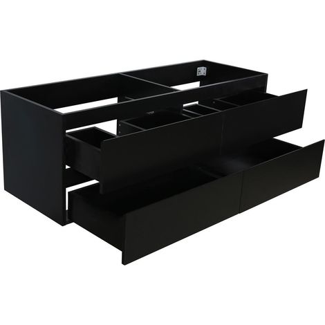 Mob-In – Meuble sous vasque double suspendu 120 cm – 4 tiroirs avec fermeture progressive – Panneau mélaminé – Installation facile — photo 2