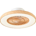 Qazqa – Ventilateur de plafond 60cm en bois naturel – Éclairage LED dimmable 1600 lumens – Télécommande incluse – Pour salon et chambre — photo 1