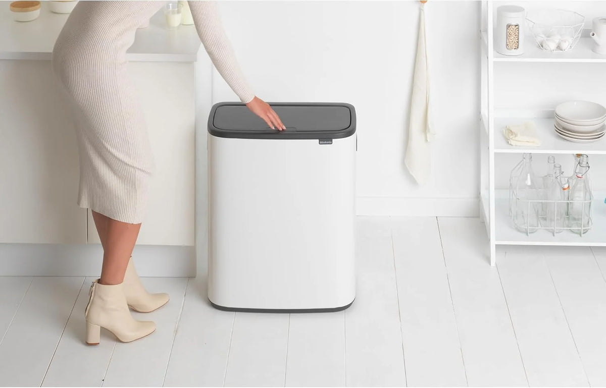 2026 Poubelle Brabantia, acier mat, anti-traces de doigts, 2 x 30 L
