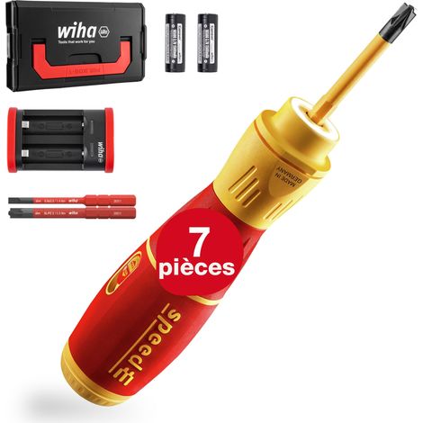 Wiha Tournevis à assistance électrique speedE® II 7 pcs avec embouts isolés slim, batteries et chargeur USB dans une mini L-Boxx (44318) — photo 1