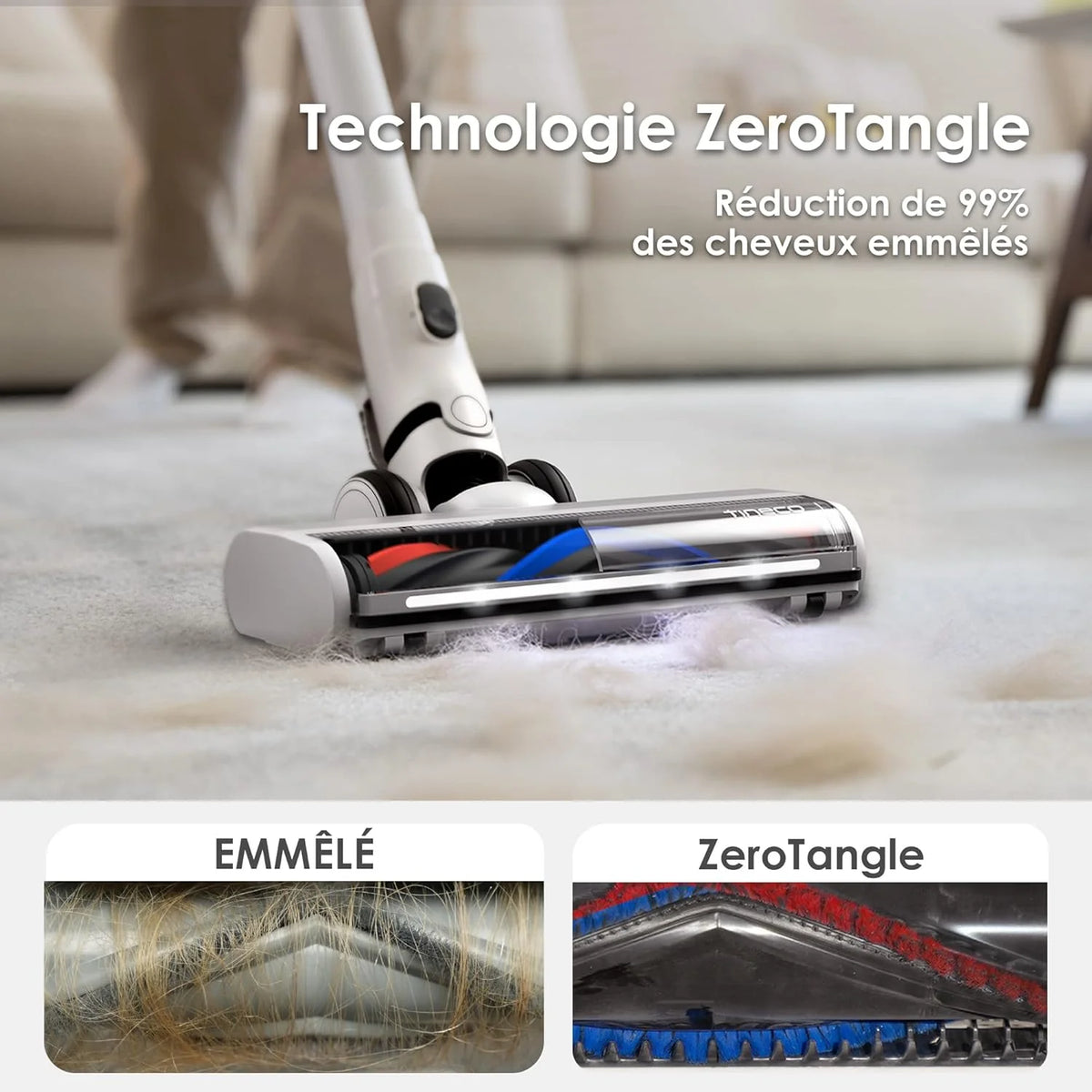 2026 Tineco Pure One S15 Essentials Aspirateur Balai sans Fil Intelligent, Brosse Anti-nœuds, Puissant, Longue Autonomie, Exc