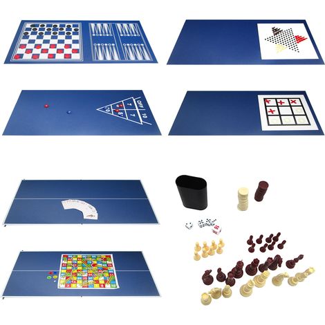 Happy Garden – Table de ping pong multi-jeux 20 en 1 – Dimensions L 106,6 x l 61 x H 80,5 cm – Structure MDF – Pour usage intérieur et extérieur — photo 5