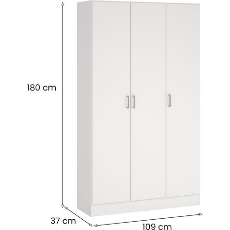 Dmora – Armoire multi-usage 4 étagères – Dimensions 37x109x180 cm – Panneau mélaminé résistant – Charnières métalliques – Pour rangement optimisé — photo 3