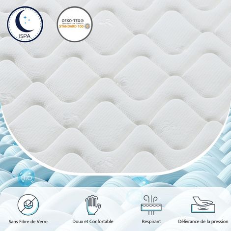 Yidatong – Matelas mémoire de forme 140x190 cm – Hauteur 26 cm – Confort ferme – 7 zones – Mousse polyuréthane haute densité – Housse respirante — photo 5