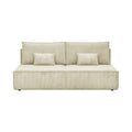 2026 Canapé convertible 3 places en velours côtelé beige – design moderne, assise confortable, fonction lit intégrée