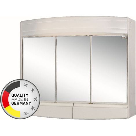 Armoire murale de salle de bain 60x53x18cm – 3 portes miroir – Montage mural rapide – Éclairage inclus — photo 2