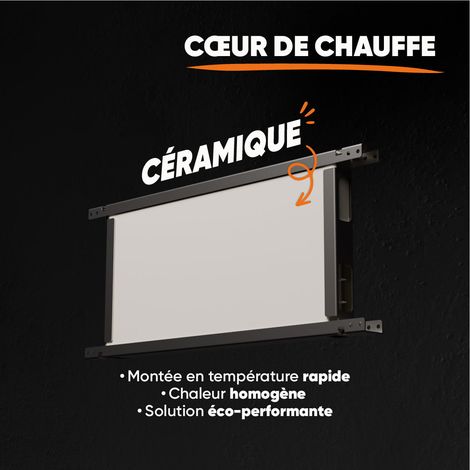 Radiateur électrique fixe connecté WIFI à inertie sèche céramique 1500W Bestherm NESSA CONNECT horizontal blanc — photo 5