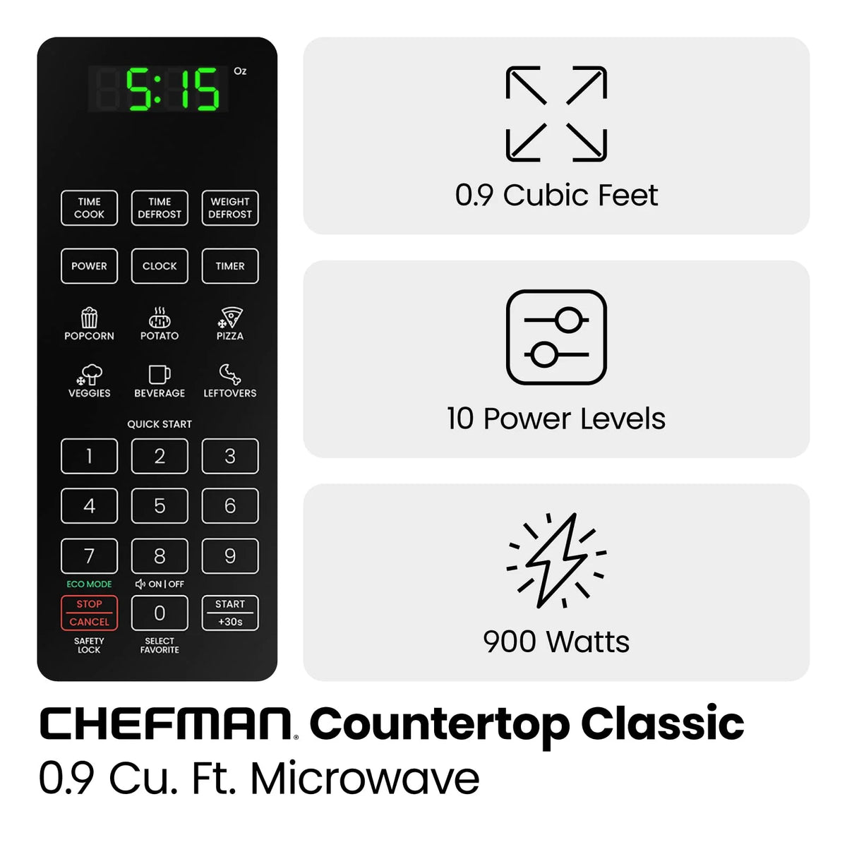 2026 Micro-ondes de comptoir Chefman Stainless Essentials