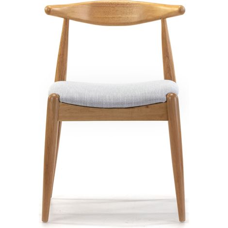Vs Venta-Stock – Pack de 2 chaises Corzo en bois massif – Couleur chêne – Dimensions 52,5 cm x 50 cm x 74,5 cm – Confort optimal avec patins ABS — photo 2