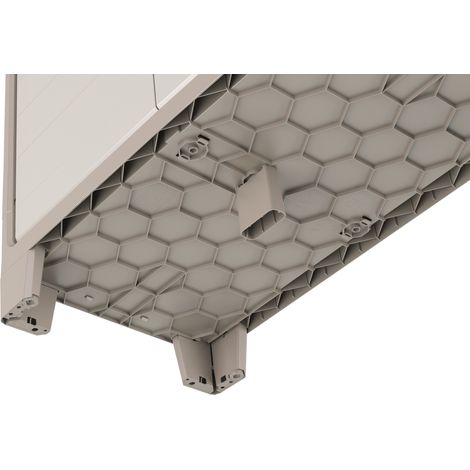 Keter – Armoire de jardin imperméable 2 portes – 8 étagères réglables – Plastique gris finition bois – Capacité 15 kg par étagère — photo 2