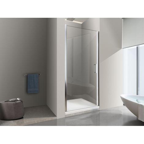 Nala – Porte de douche à battant 8 mm – Installation en niche H.200 – Réversible 64-68 cm – Verre trempé Easy-clean – Charnières pivotantes — photo 1