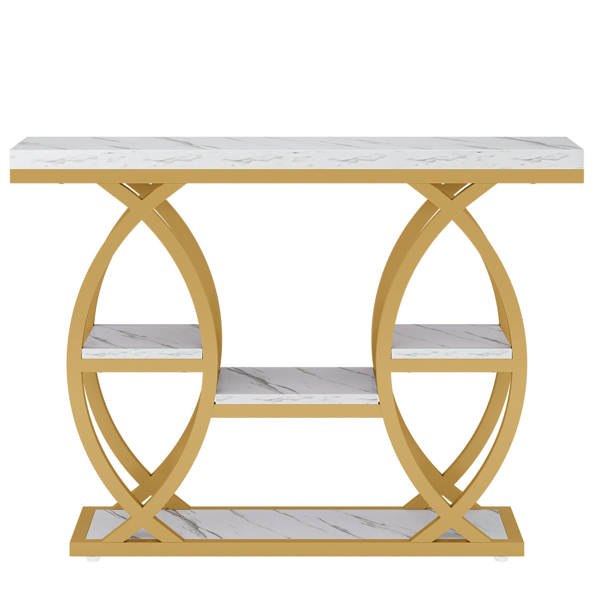 Tribesigns Console de 100 cm, Table de canapé à 4 niveaux Table d'entrée avec étagères