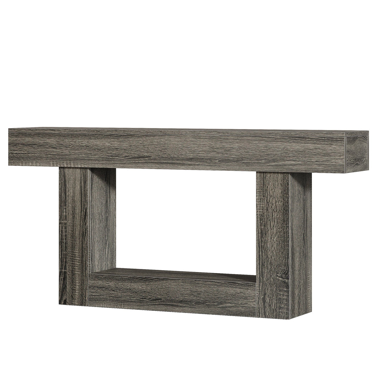 Tribesigns Table console en bois de 160 cm, Table de canapé de ferme à 2 niveaux Table d'entrée