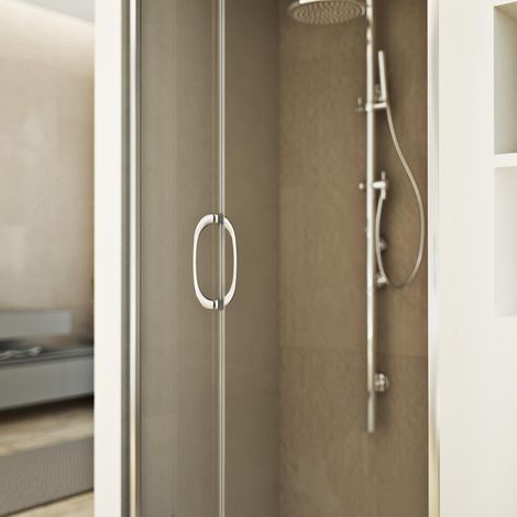 Idralite – Porte de douche coulissante 120 cm – Verre de sécurité 6mm – Hauteur 185 cm – Système Click&Clean – Ouverture à droite ou gauche — photo 4