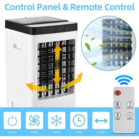 Climatiseur Refroidisseur Mobile, avec 3 Vitesses de Vent Réglables, Humidificateur, Refroidisseur d\'Air Silencieux, Climatisation pour Utilisation Intérieure, Bureau, Chambre, Dortoir — photo 3