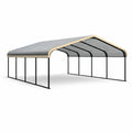 Abri de voiture en acier noir avec toit en polycarbonate 600x300x240 cm - 2026