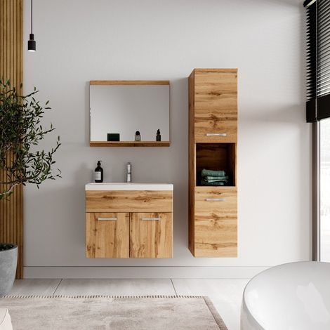 Meuble de salle de bain BADPLAATS Montreal - 60 cm - Chêne - Armoire rangement — photo 3
