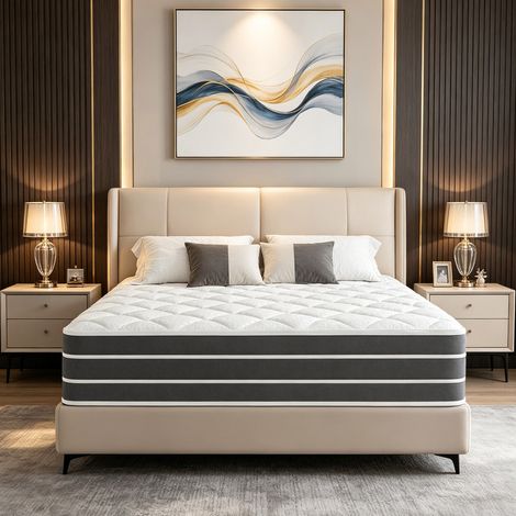Matelas 140x190 cm YIDATONG Très épais 30 CM - PREMIUM - Mousse à mémoire de Forme - Moyenne Ferme - 7 Zones Ergonomique Ressorts Ensachés — photo 2