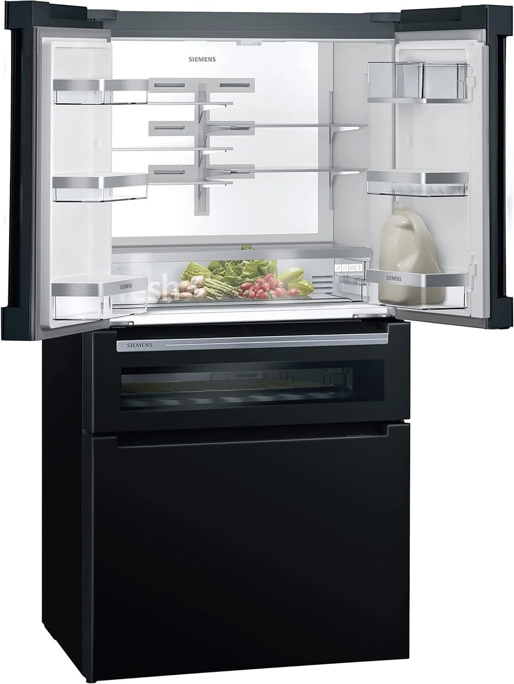 2026 SIEMENS KF96NVPEA iQ300 Multi-Door-Kühlschrank, 183 x 91 cm, 405 L Kühlen & 200 L Gefrieren, hyperFresh längere Frische