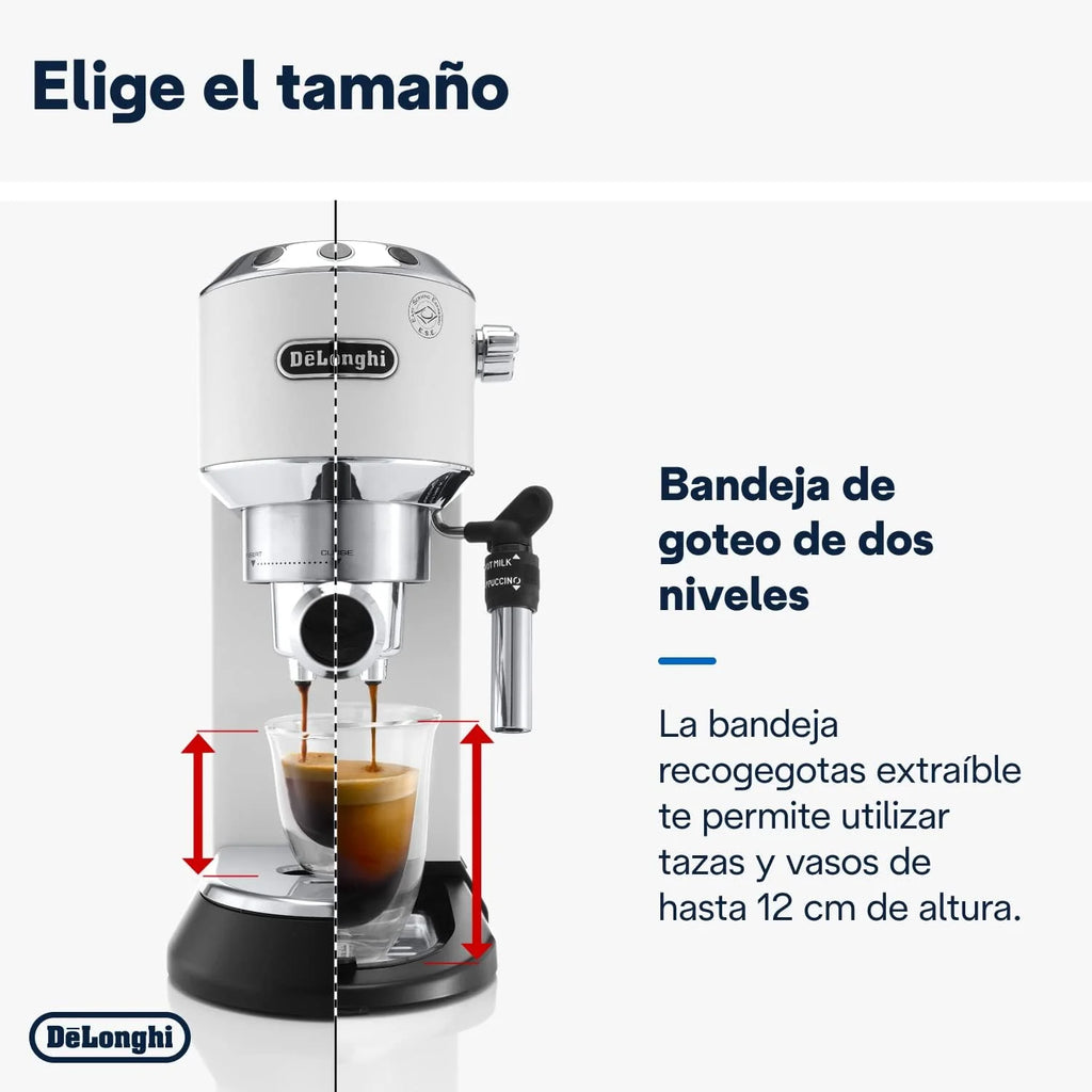 2026 De'Longhi Dedica – Cafetière à pompe en acier inoxydable pour café moulu ou individuel, expresso et cappuccino, réservoi