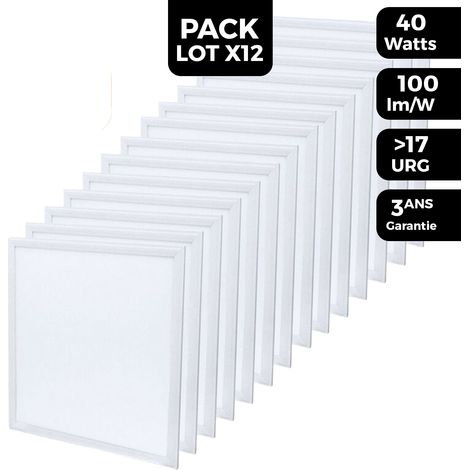 Dalle LED 40W lot de 12 pcs EUROPALAMP - Blanc Neutre 600x600 - Haute Luminosité - 4000K — photo 1