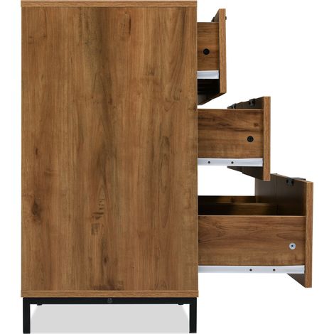 Redom – Commode buffet 6 tiroirs 120x40x76 cm en chêne foncé – Rangement spacieux pour vêtements et linge – Convient à chambres et salons — photo 5