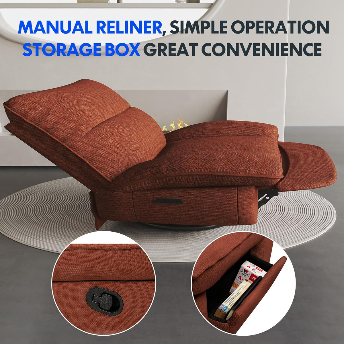 2026 Fauteuil inclinable FLEXISPOT XC6, canapé pivotant à bascule, fauteuil TV avec dossier réglable, fauteuil inclinable pou