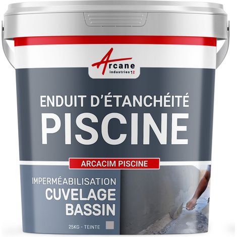 Arcane Industries – Enduit d'étanchéité piscine béton 25 kg – Résistant à la contre-pression – Application sur supports humides – Non toxique, imperméable — photo 1