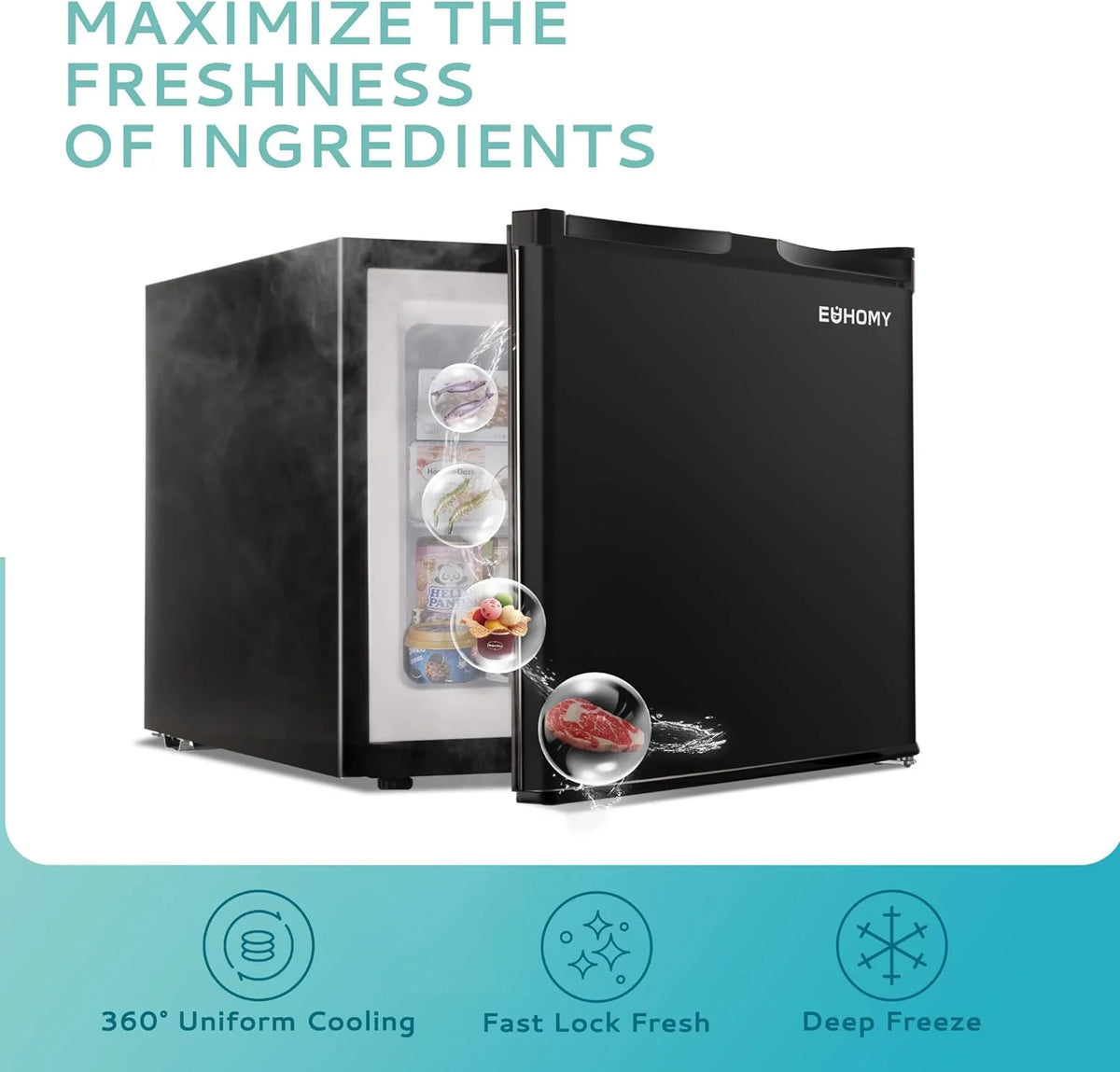 2026 Congélateur vertical 2025 de 85 litres (3 pi³). Porte réversible simple en acier inoxydable. Congélateur compact pour la maison, les résidences étudiantes, les appartements et les bureaux (argenté).