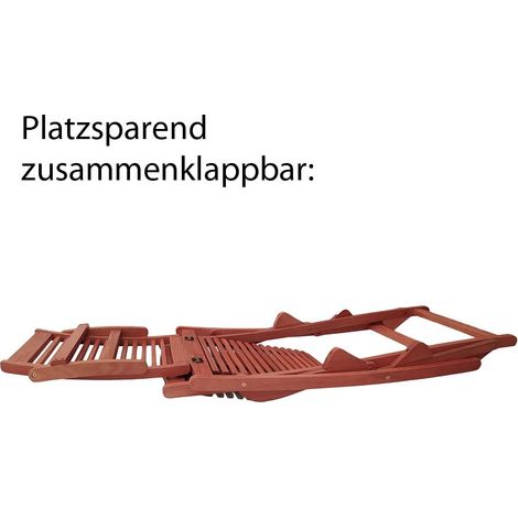 CASARIA® 2x Chaise longue à bascule JAVA en bois d'acacia certifié FSC Pliable transat ergonomique jardin Sauna Capacité de charge 160kg — photo 6