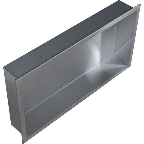 BERNSTEIN - Niche murale de douche, étagère encastrable douche acier inox - 60x30x10cm - BS603010 Acier brosséAcier inoxydable brossé — photo 1