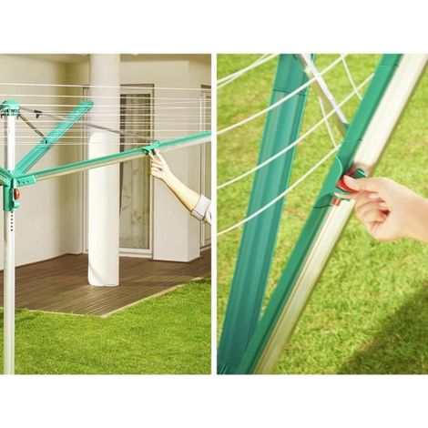 Leifheit – Séchoir parapluie Linomatic 600 Deluxe Cover – Système Easy Lift – Protection anti-salissures – Longueur de fil 60 mètres – Housse résistante aux intempéries — photo 5