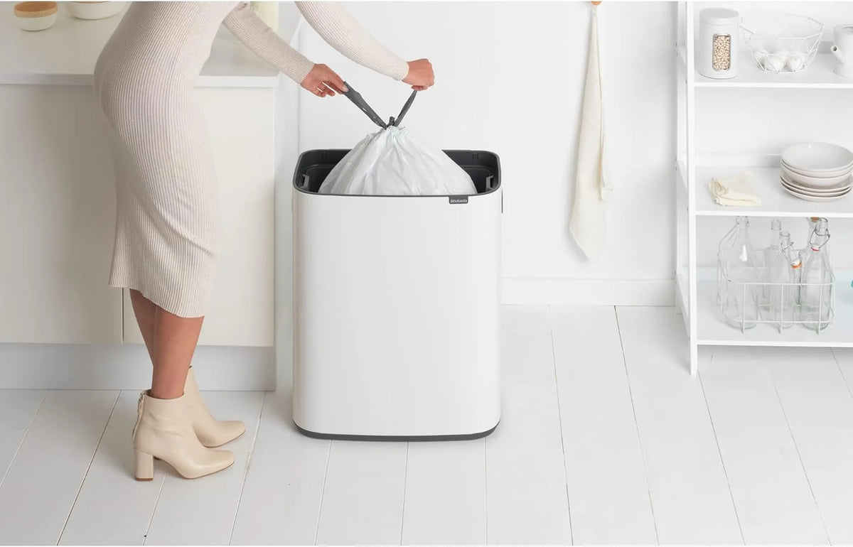 2026 Poubelle Brabantia, acier mat, anti-traces de doigts, 2 x 30 L