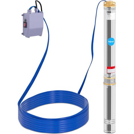 Pompe immergée 1 100 W – Débit 6 000 l/h – Hauteur de refoulement 101 m – Pour eaux chargées jusqu'à 0,25 % de sable – IPX8 – Hillvert — photo 1
